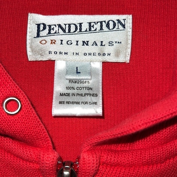 Pendleton Red Hoodie Large - Picture 3 of 7